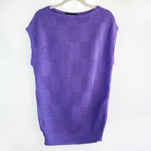 Vintage | Purple Knit Sleeveless Sweater Checker